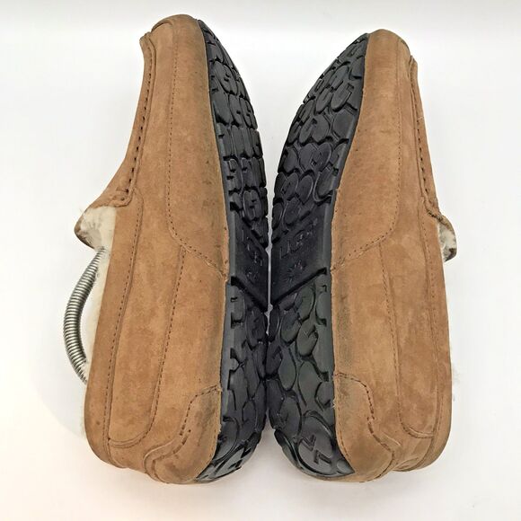 UGG Ascot 5775 Chestnut Moccasin Men's 12 Driving Loafer Suede Shearling Slipper - Picture 7 of 13